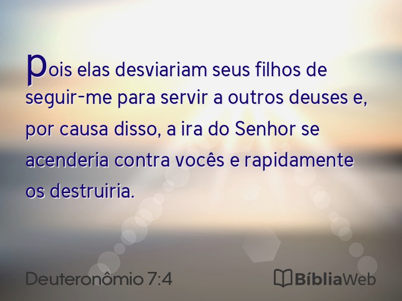 Deuteronômio 7:4 em imagem para compartilhar