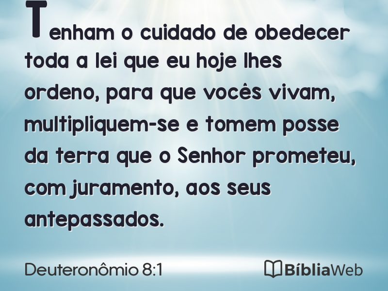 Deuteronômio 8:1 em imagem para compartilhar