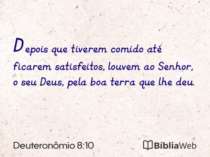 Deuteronômio 8:10 em imagem para compartilhar