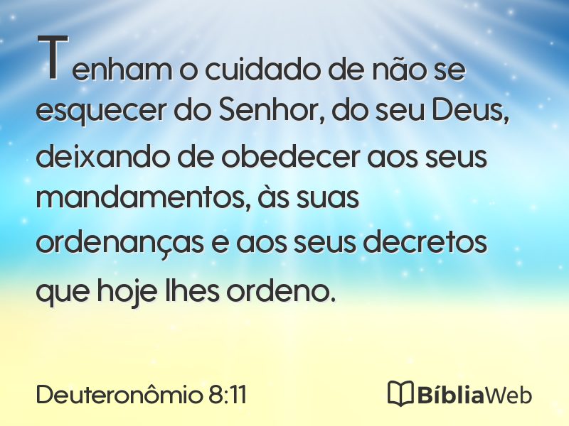 Deuteronômio 8:11 em imagem para compartilhar