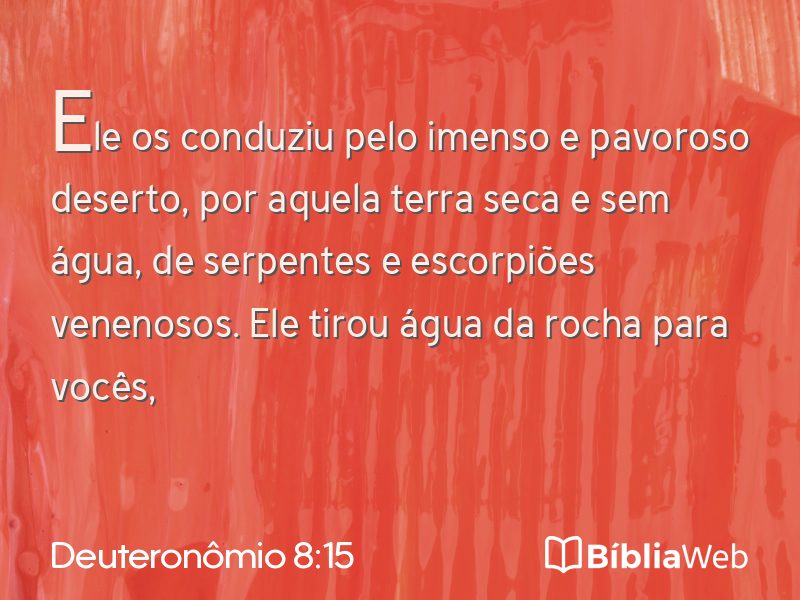 Deuteronômio 8:15 em imagem para compartilhar