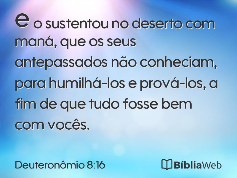 Deuteronômio 8:16 em imagem para compartilhar