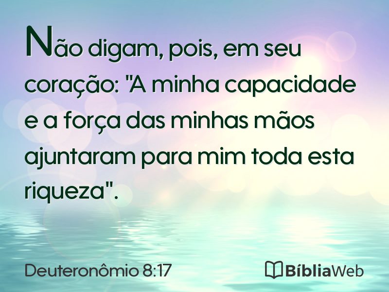 Deuteronômio 8:17 em imagem para compartilhar