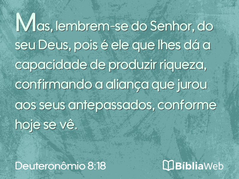 Deuteronômio 8:18 em imagem para compartilhar