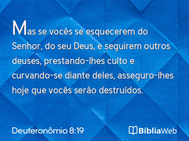 Deuteronômio 8:19 em imagem para compartilhar