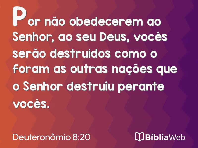 Deuteronômio 8:20 em imagem para compartilhar