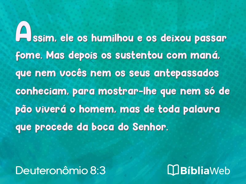 Deuteronômio 8:3 em imagem para compartilhar