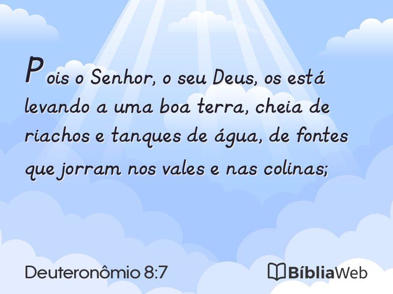 Deuteronômio 8:7 em imagem para compartilhar