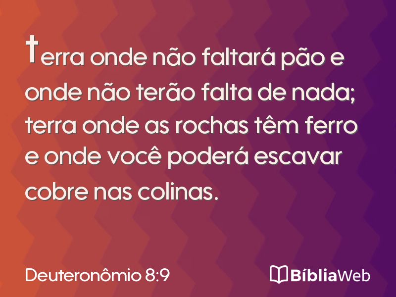 Deuteronômio 8:9 em imagem para compartilhar