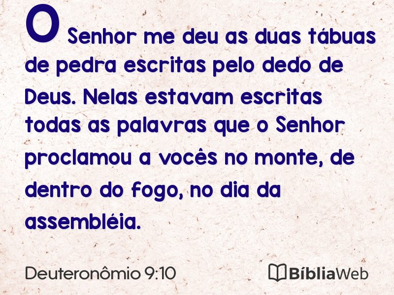 Deuteronômio 9:10 em imagem para compartilhar