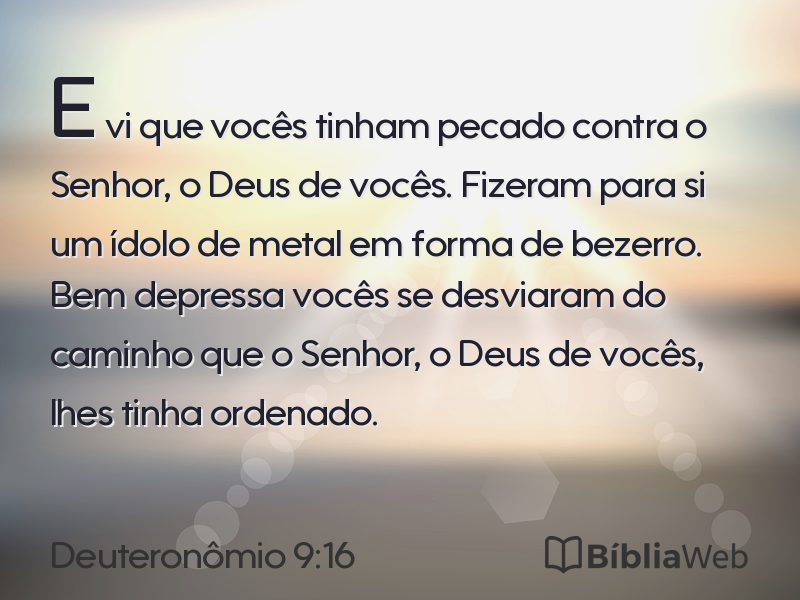 Deuteronômio 9:16 em imagem para compartilhar