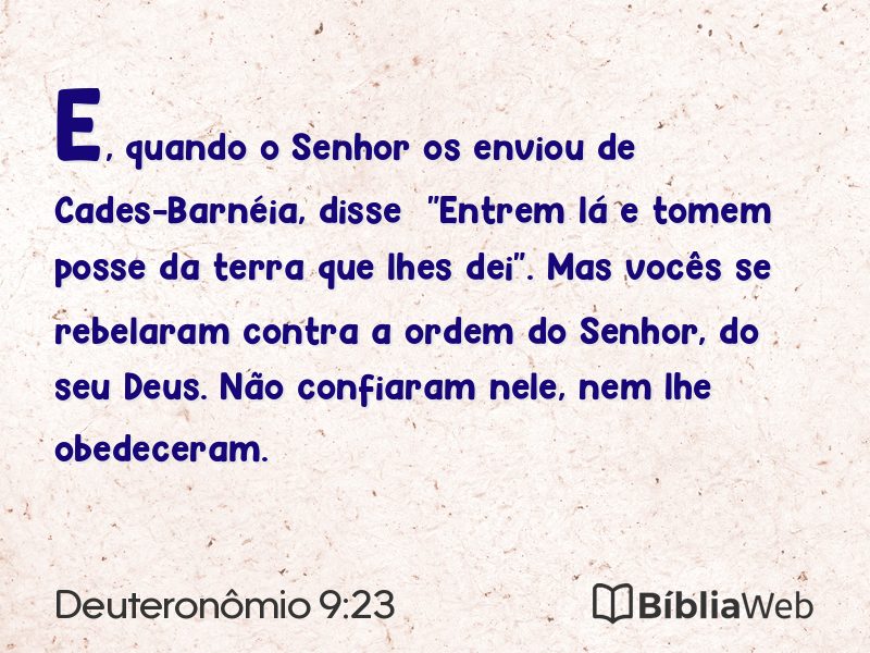 Deuteronômio 9:23 em imagem para compartilhar