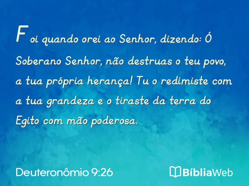 Deuteronômio 9:26 em imagem para compartilhar