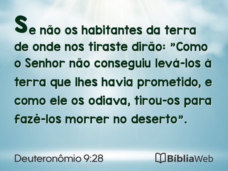 Deuteronômio 9:28 em imagem para compartilhar