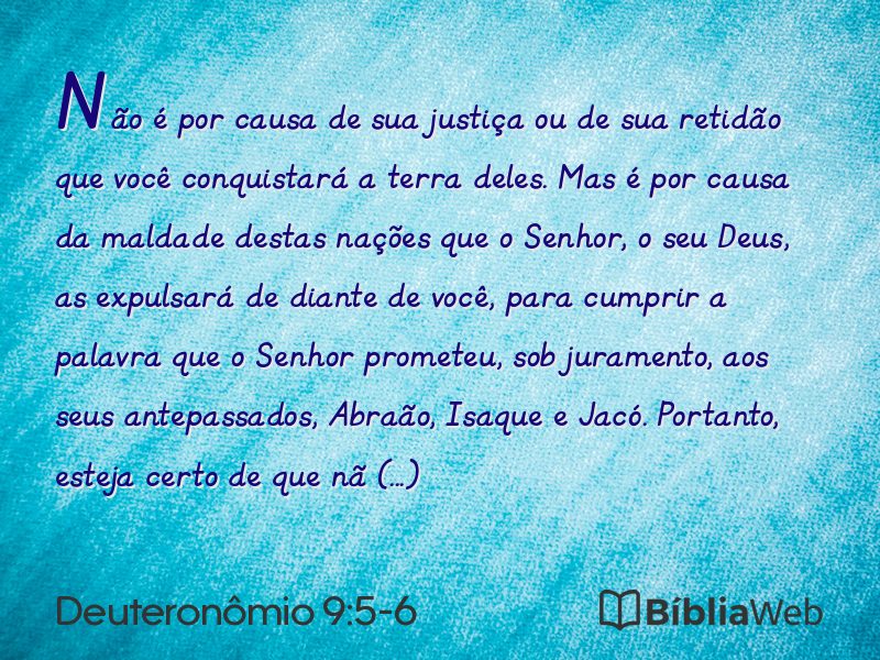 Deuteronômio 9:5-6 em imagem para compartilhar