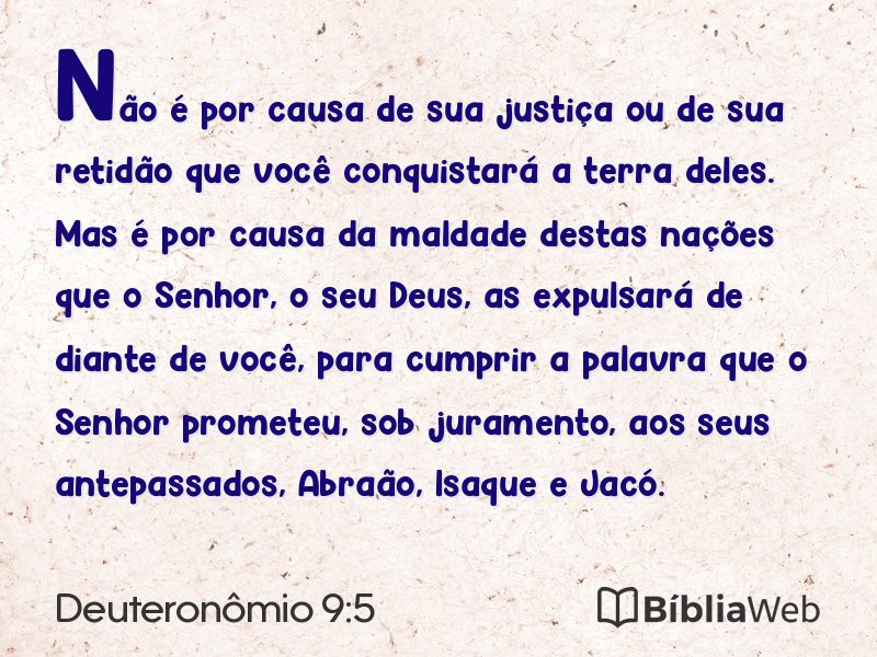 Deuteronômio 9:5 em imagem para compartilhar