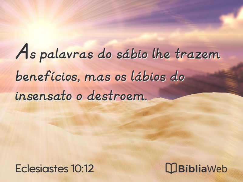 Eclesiastes 10:12 em imagem para compartilhar