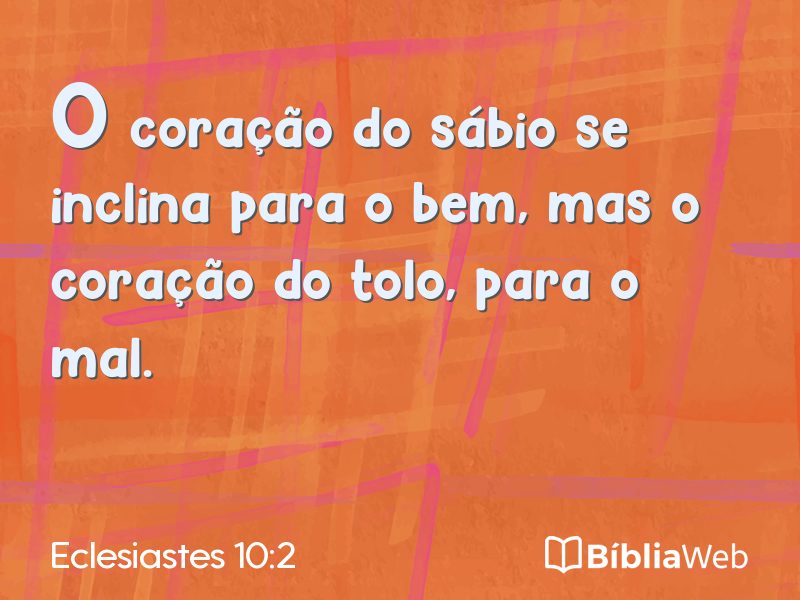 Eclesiastes 10:2 em imagem para compartilhar