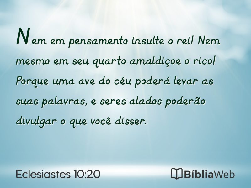 Eclesiastes 10:20 em imagem para compartilhar