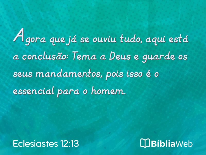 Eclesiastes 12:13 em imagem para compartilhar