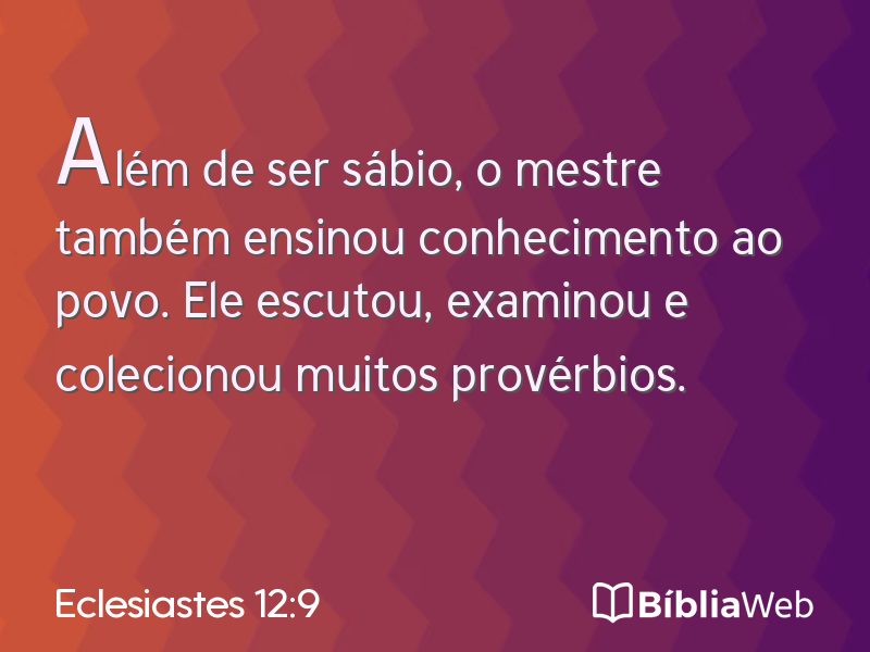 Eclesiastes 12:9 em imagem para compartilhar