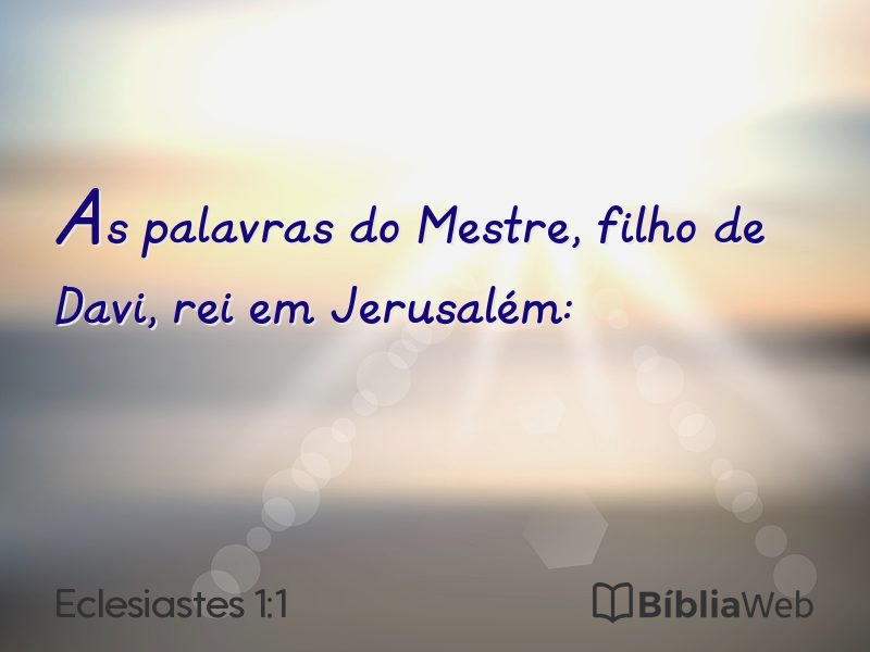 Eclesiastes 1:1 em imagem para compartilhar
