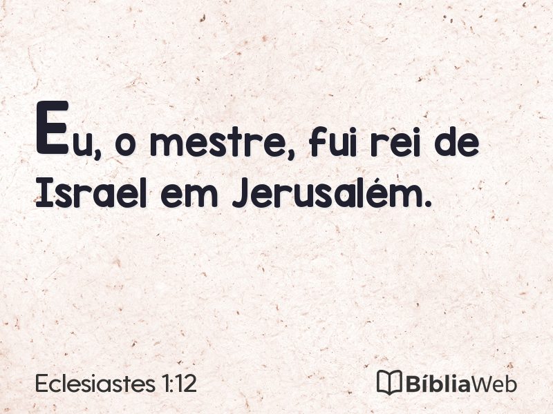 Eclesiastes 1:12 em imagem para compartilhar