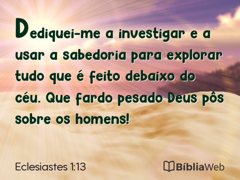 Eclesiastes 1:13 em imagem para compartilhar