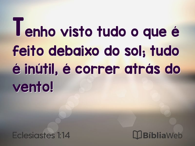 Eclesiastes 1:14 em imagem para compartilhar