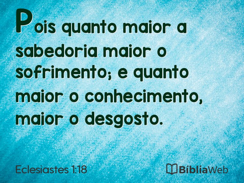 Eclesiastes 1:18 em imagem para compartilhar