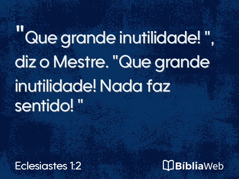Eclesiastes 1:2 em imagem para compartilhar