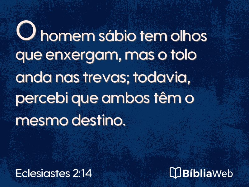 Eclesiastes 2:14 em imagem para compartilhar