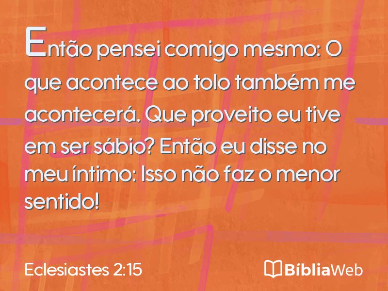 Eclesiastes 2:15 em imagem para compartilhar