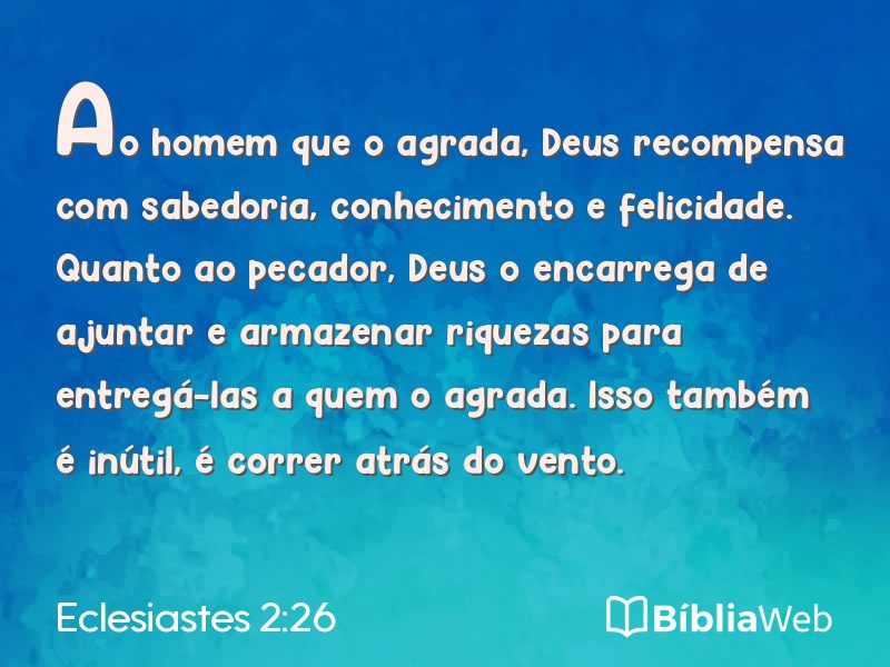 Eclesiastes 2:26 em imagem para compartilhar