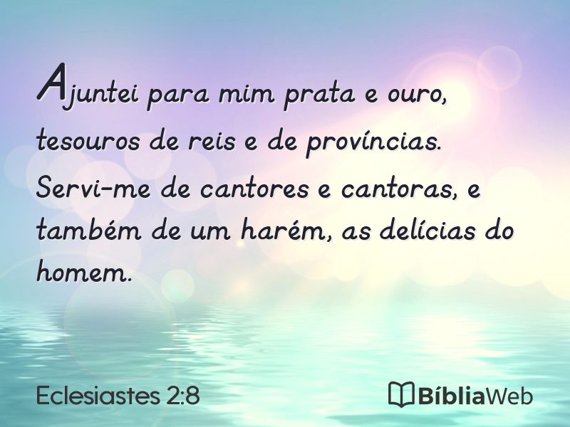 Eclesiastes 2:8 em imagem para compartilhar
