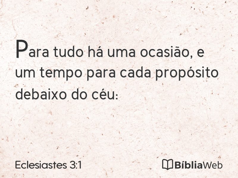 Eclesiastes 3:1 em imagem para compartilhar