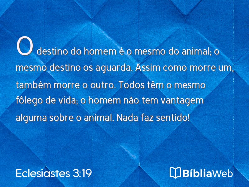 Eclesiastes 3:19 em imagem para compartilhar