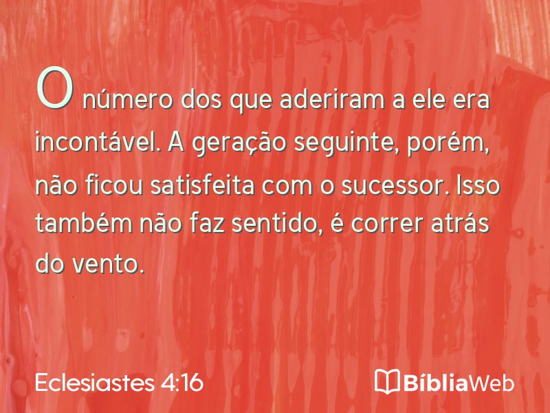 Eclesiastes 4:16 em imagem para compartilhar