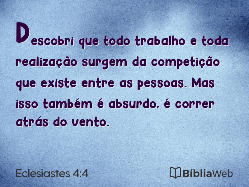 Eclesiastes 4:4 em imagem para compartilhar