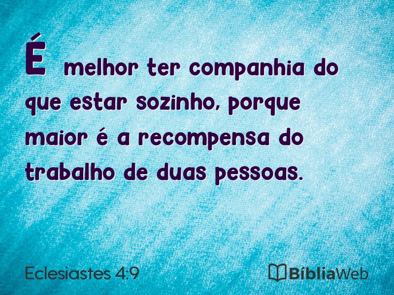 Eclesiastes 4:9 em imagem para compartilhar
