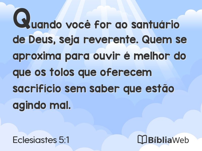 Eclesiastes 5:1 em imagem para compartilhar