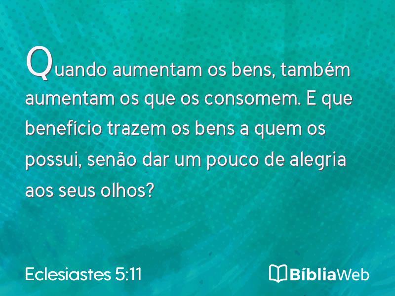 Eclesiastes 5:11 em imagem para compartilhar