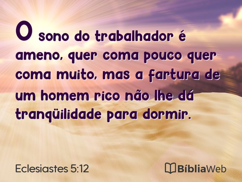 Eclesiastes 5:12 em imagem para compartilhar
