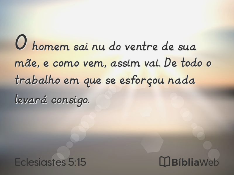 Eclesiastes 5:15 em imagem para compartilhar