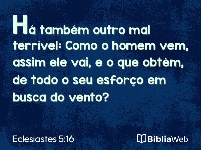 Eclesiastes 5:16 em imagem para compartilhar