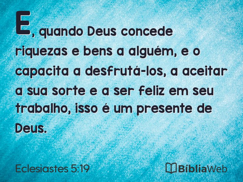 Eclesiastes 5:19 em imagem para compartilhar