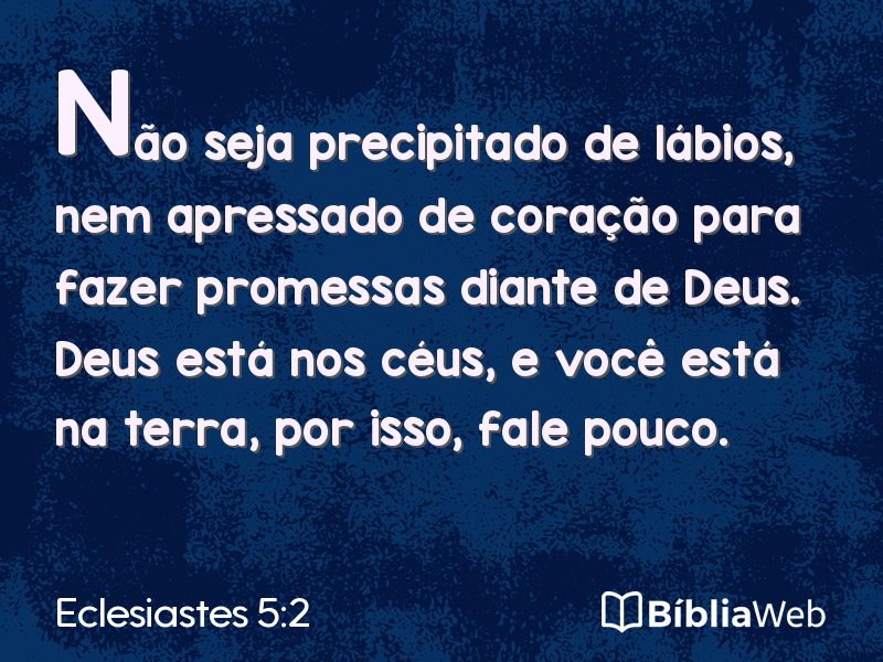 Eclesiastes 5:2 em imagem para compartilhar