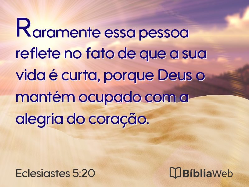 Eclesiastes 5:20 em imagem para compartilhar