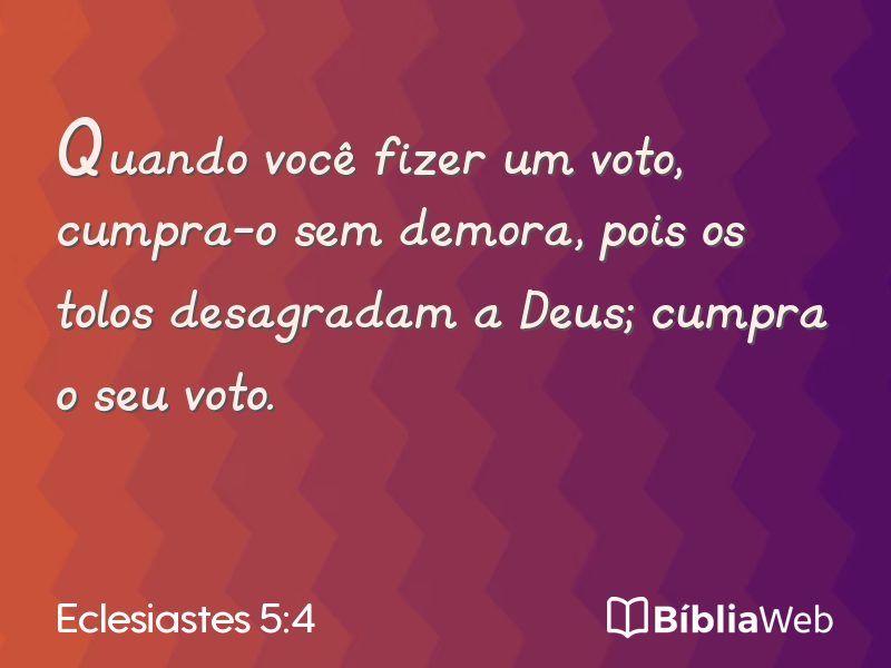 Eclesiastes 5:4 em imagem para compartilhar