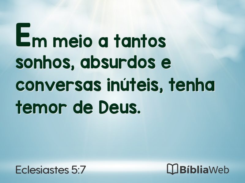 Eclesiastes 5:7 em imagem para compartilhar